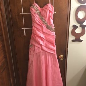 A Barbie pink formal dress